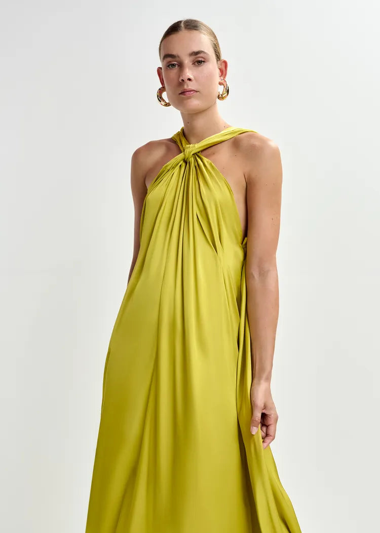 Essentiel Antwerp Yellow Green Maxi Dress