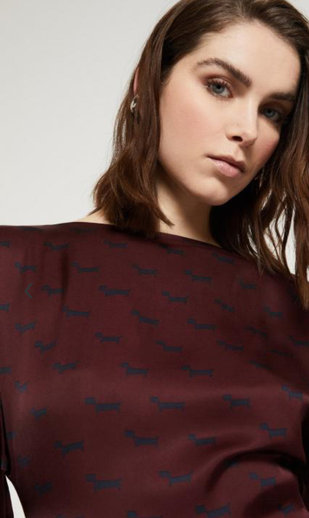 Ottod’Ame Long Sleeve Burgundy Print Midi Dress