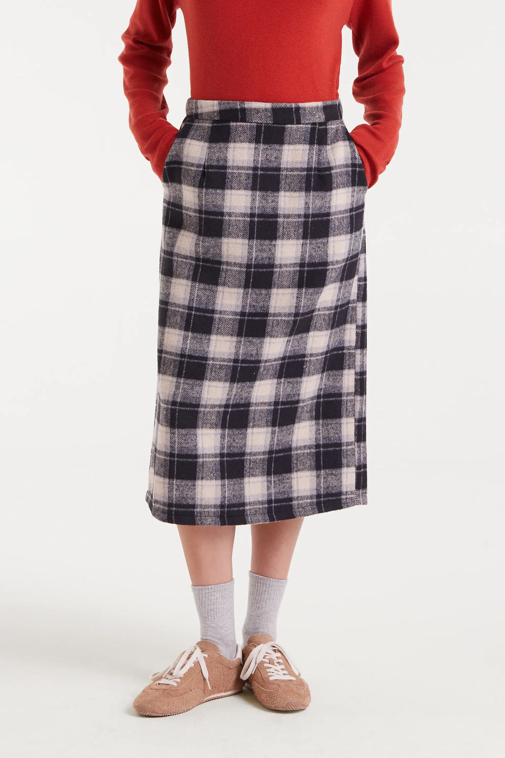 Compañia Fantastica Tartan Print Pencil Skirt