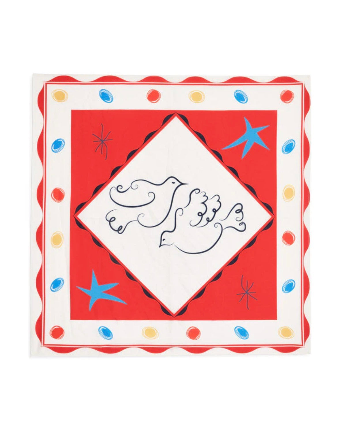 Sister Jane White & Red Dove Print Head Scarf