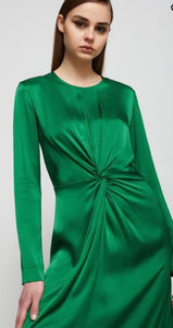 Ottod’Ame Kelly Green Satin Midi Dress