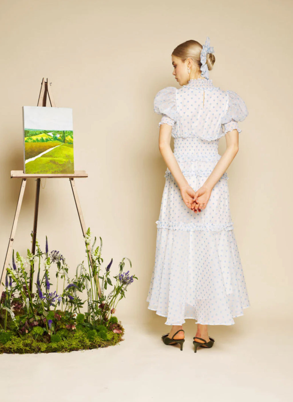Sister Jane Baby Blue Polka Dot Organza Dress