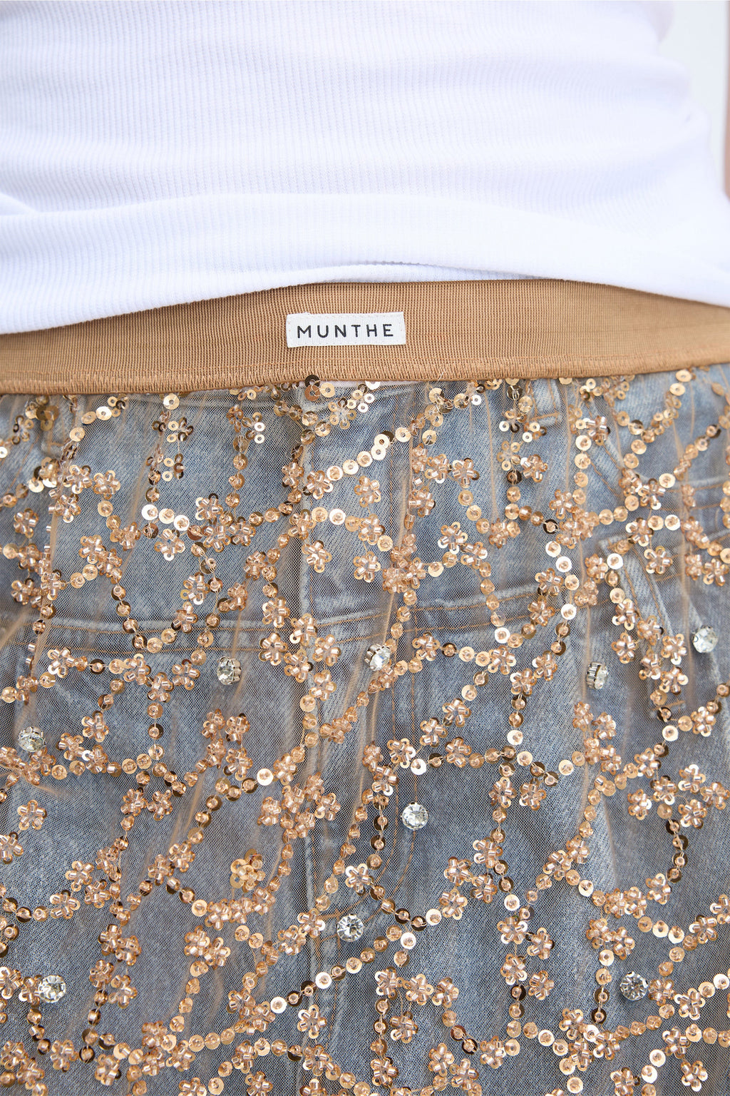 MUNTHE NINIA Gold Sheer Skirt