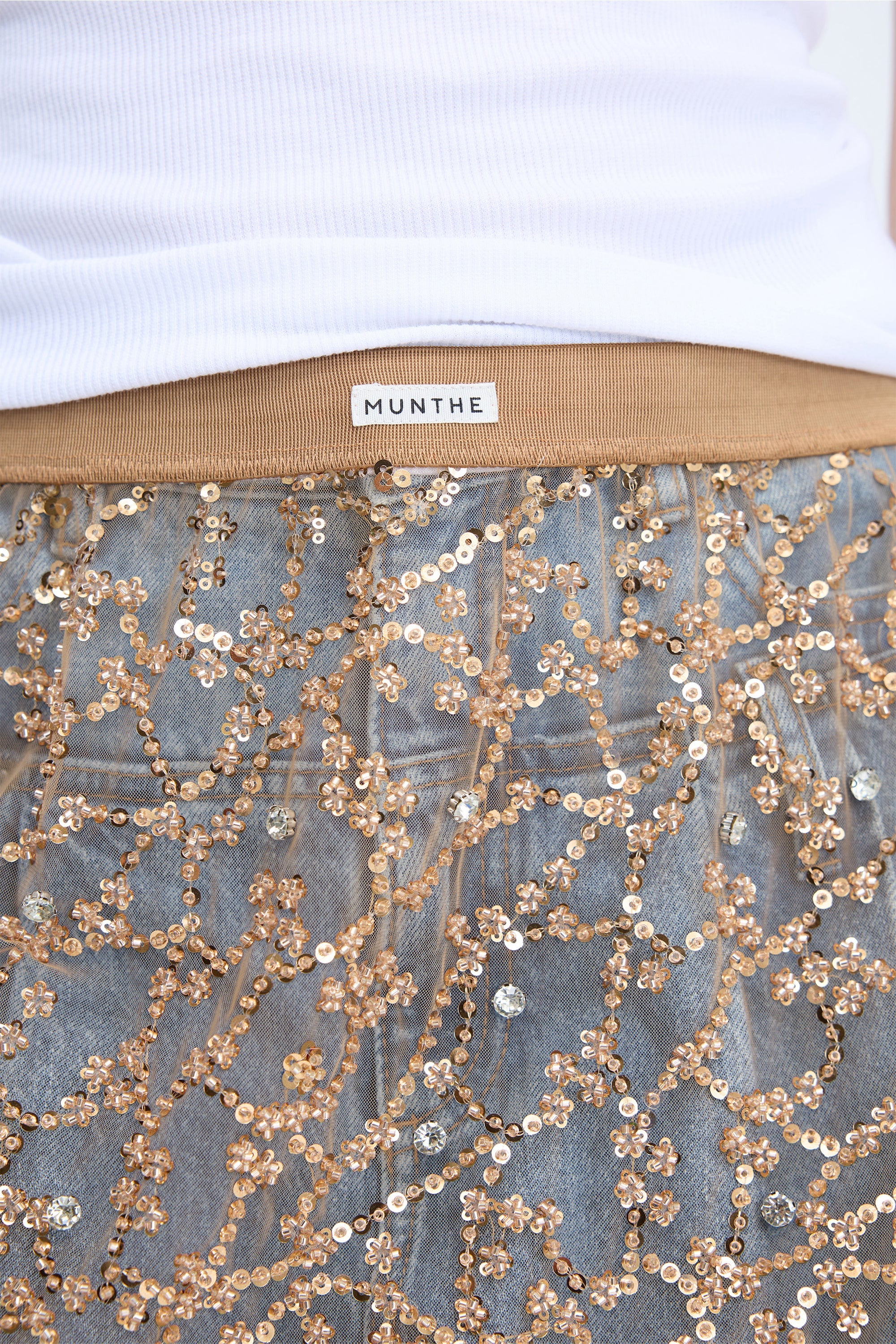 MUNTHE NINIA Gold Sheer Skirt