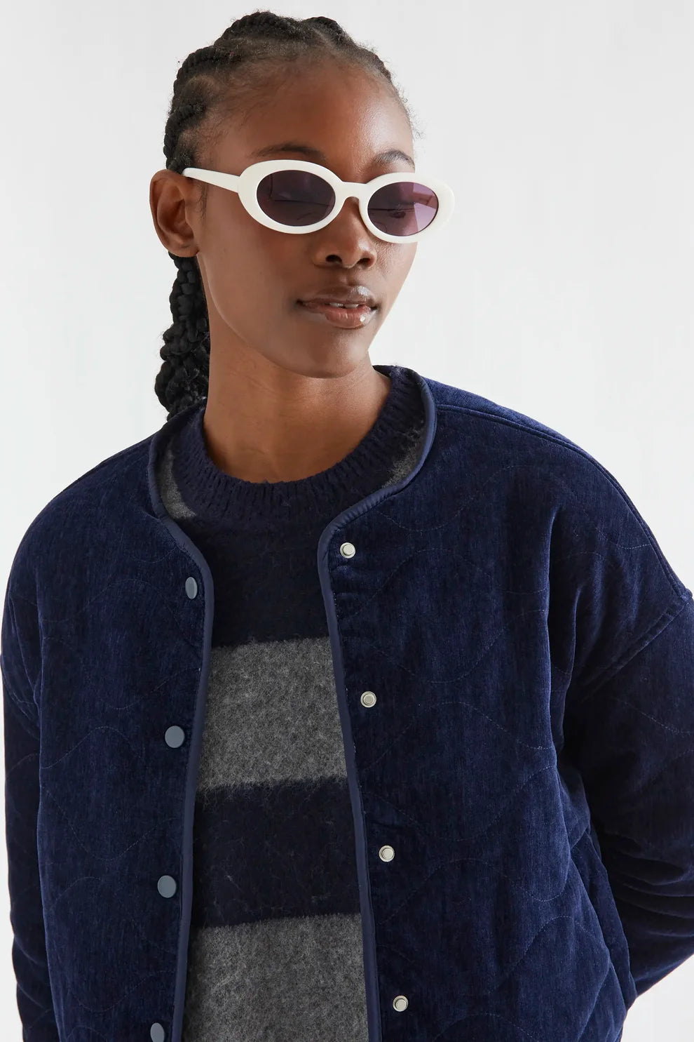Compañia Fantástica Navy & Grey Striped Knit Jumper