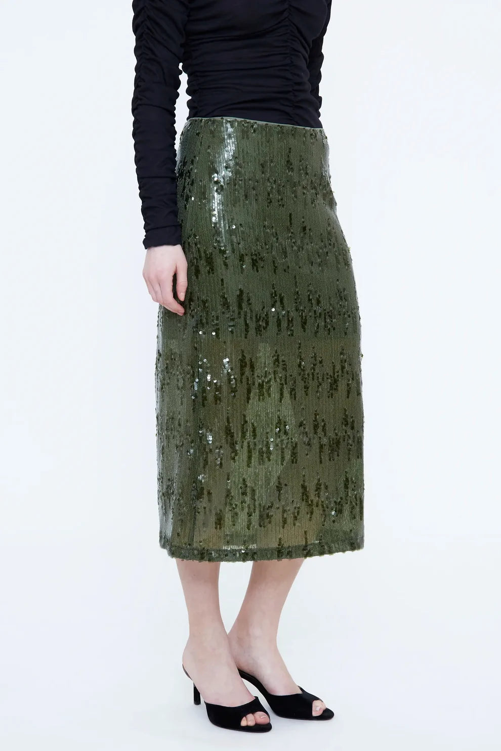 Wild Pony Green Sequin Midi Skirt