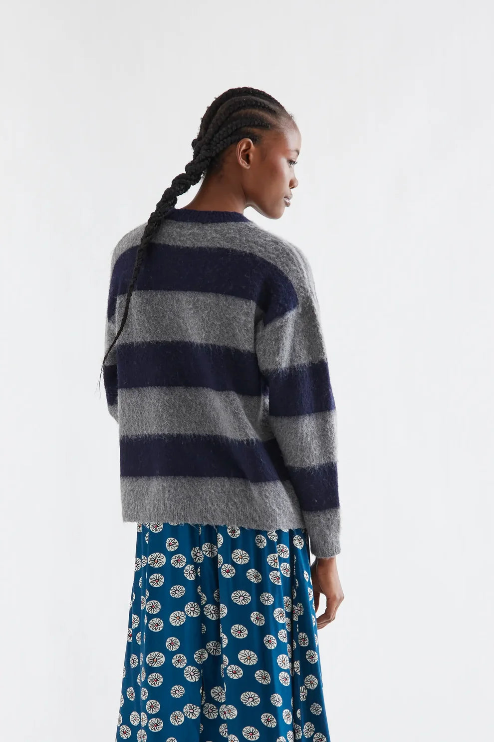 Compañia Fantástica Navy & Grey Striped Knit Jumper