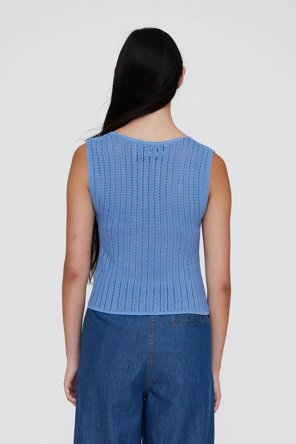 Wild Pony Wedgwood Blue Crotchet Top