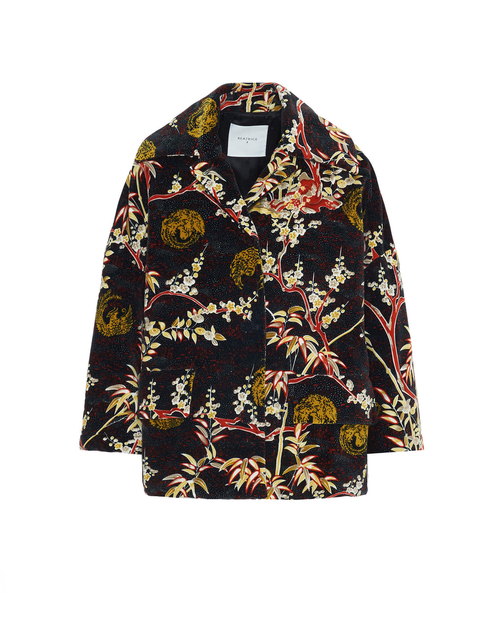 Beatrice B Padded Velvet Print Jacket