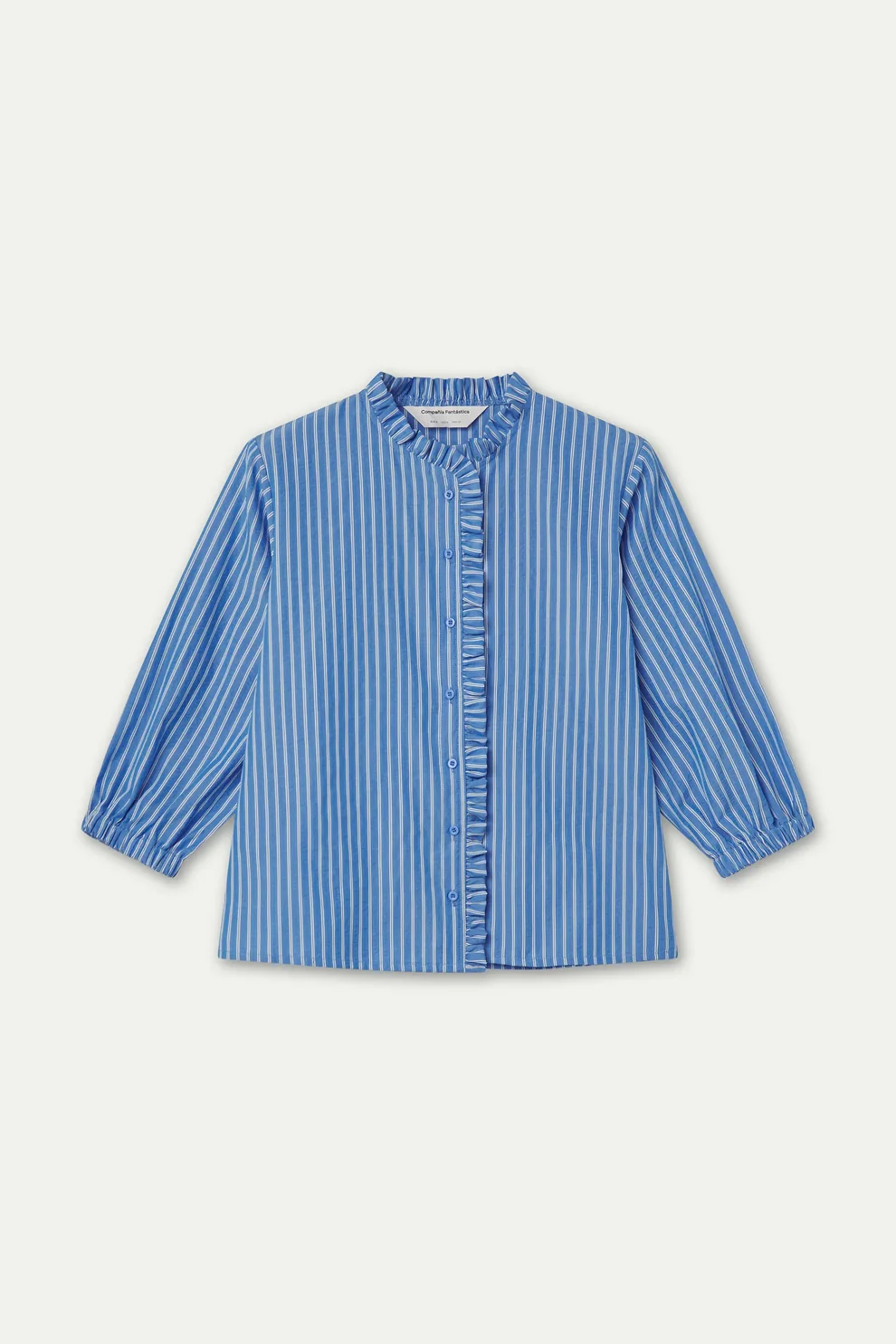 Compañia Fantástica Blue & White Stripe Seersucker Blouse