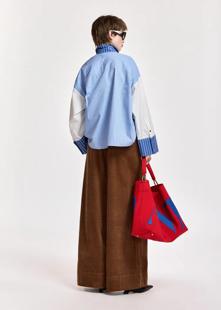 Essentiel Antwerp Brown Corduroy Wide Leg Pants