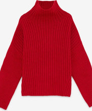 Load image into Gallery viewer, Ottod’Ame Red Ribbed Wool Mix Jumper
