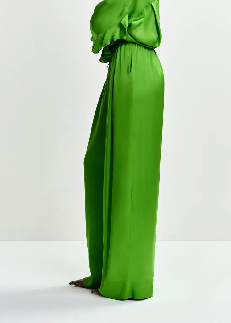 Essentiel Antwerp Green Fluid Palazzo Pants