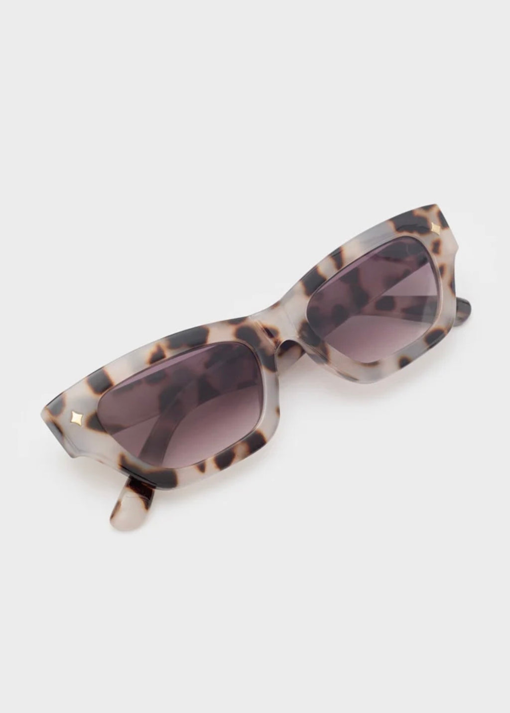 NALI Cream Tortoiseshell Rectangular Cat Eye Sunglasses