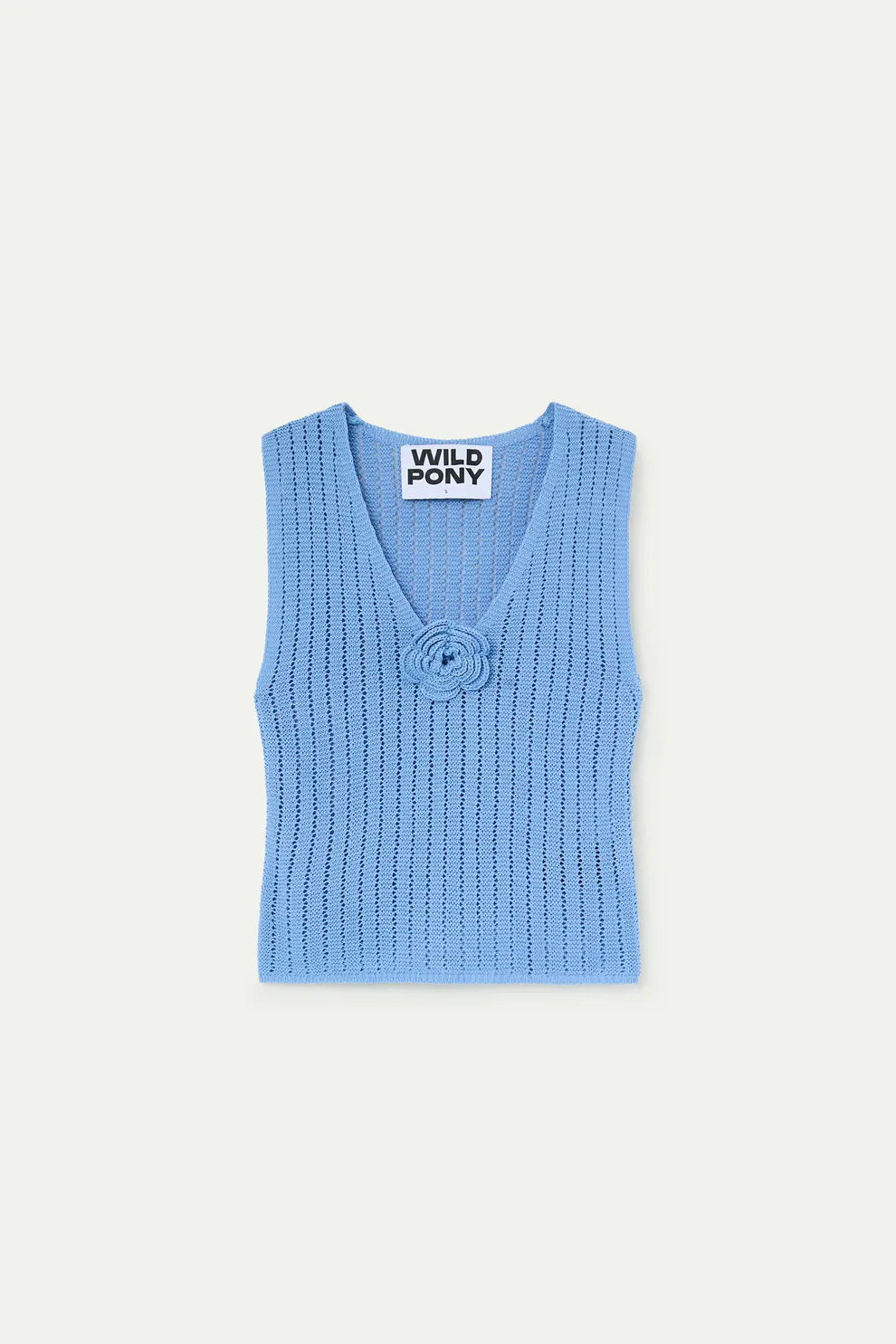 Wild Pony Wedgwood Blue Crotchet Top