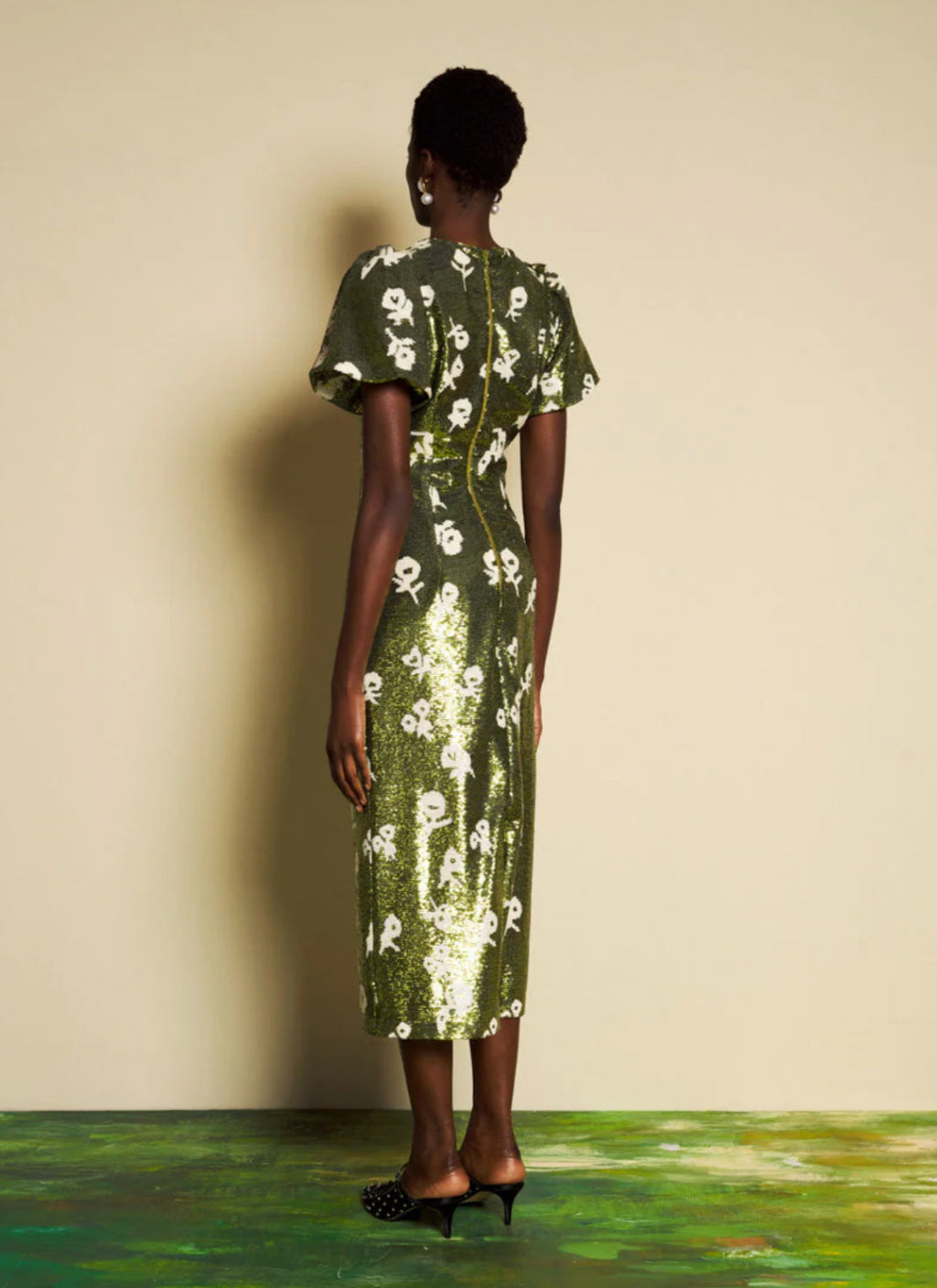 DREAM Sister Jane Green Floral Sequins Èclat Midi Dress