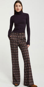 Ottod’Ame Navy & Brown Milano Print Trousers