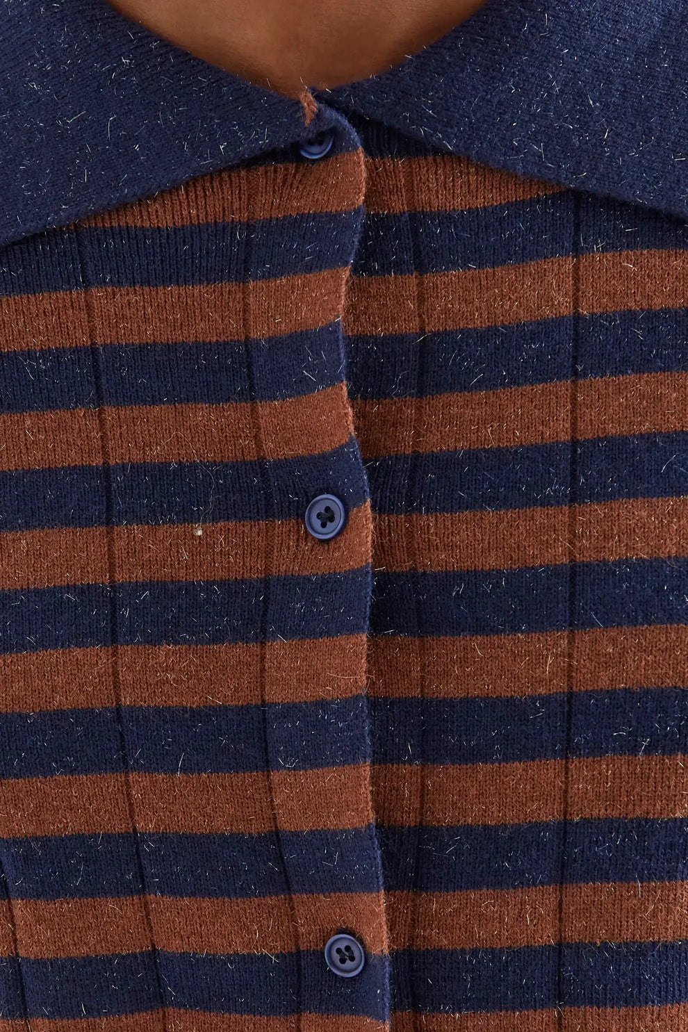 Compañia Fantástica Brown & Navy Striped Cardigan