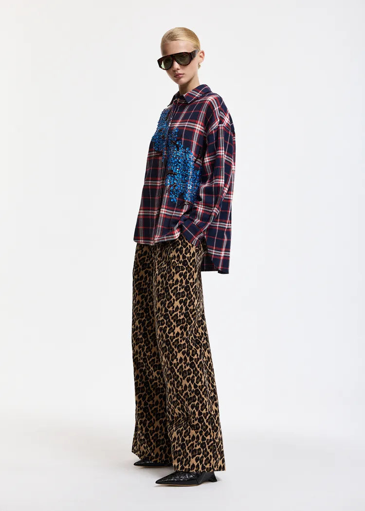 Essentiel Antwerp Leopard Print Corduroy Trousers