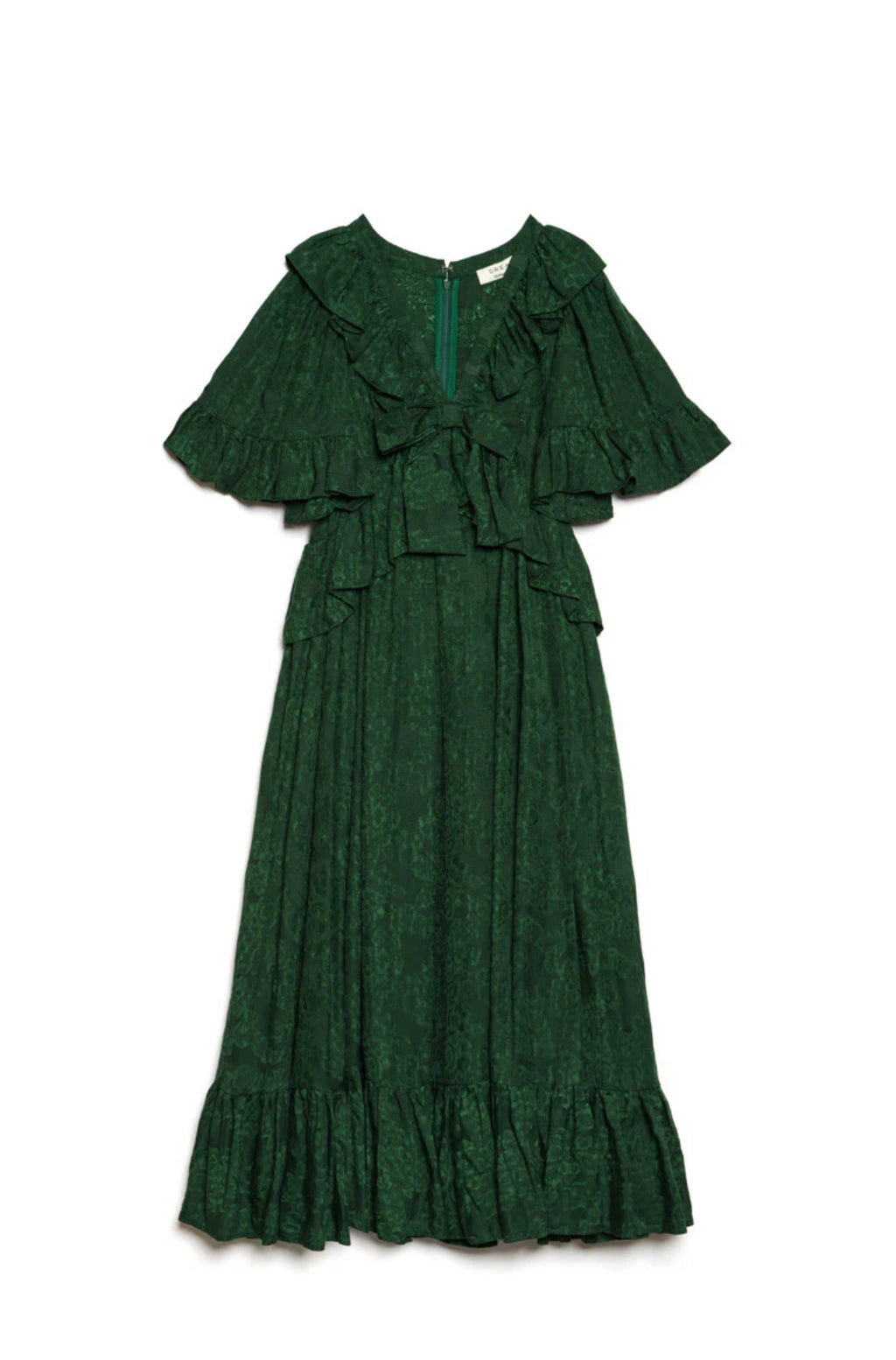 DREAM Sister Jane Dark Green Jacquard Maxi Dress