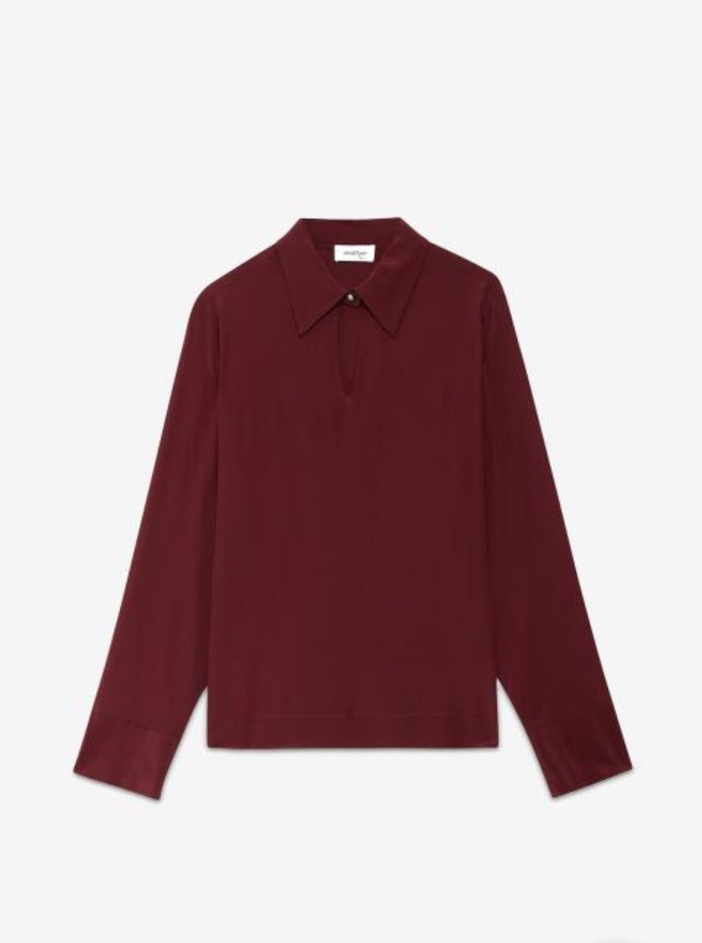 Ottod’Ame Burgundy Silk Viscose Blouse with Collar & Keyhole Neckline