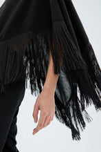 Load image into Gallery viewer, Compania Fantastica Black Fringed Poncho
