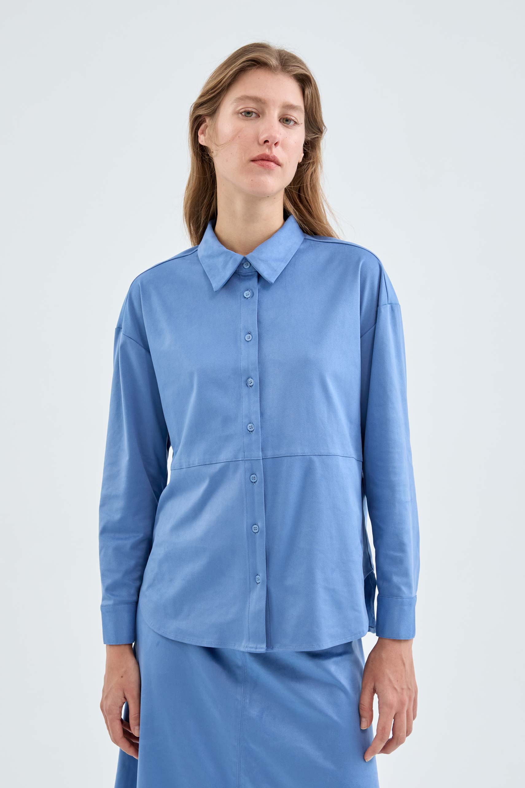 Compania Fantastica Blue Suede Shirt
