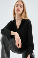Load image into Gallery viewer, Compania Fantastica Black V-Neck Collar Top
