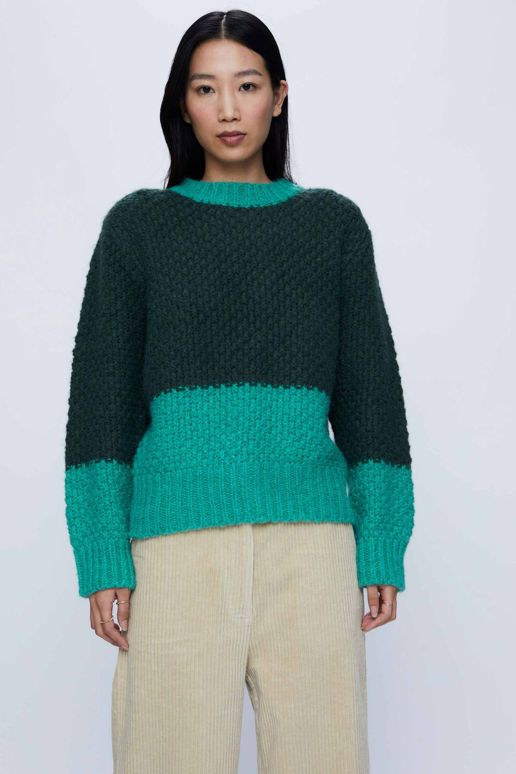 Wild Pony Green Chunky Crew Neck Sweater