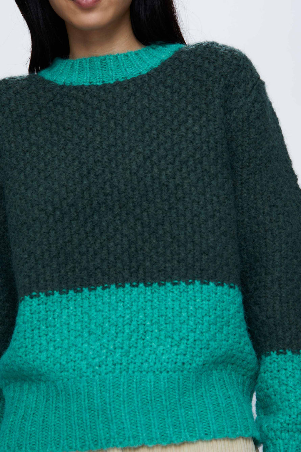 Wild Pony Green Chunky Crew Neck Sweater
