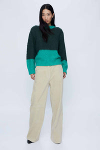 Wild Pony Green Chunky Crew Neck Sweater