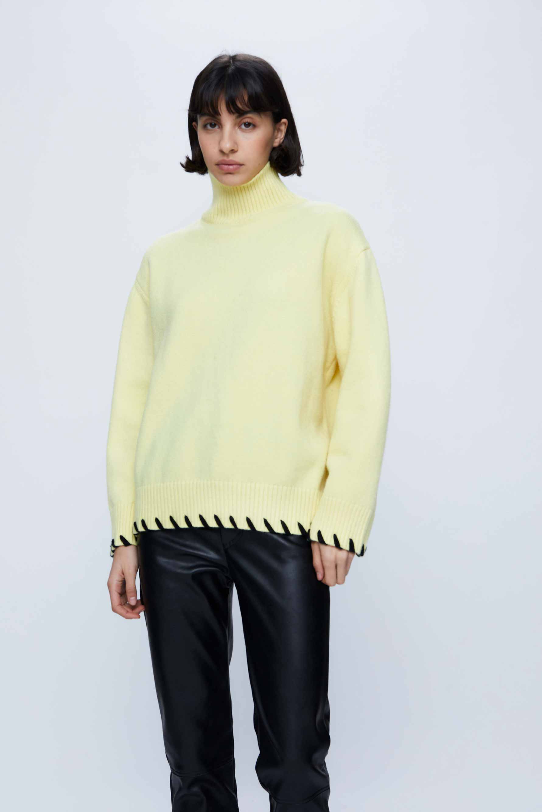 Wild Pony Yellow Turtle Neck Jumper