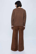 Wild Pony Pink & Brown Oversized Alpine Knit Jumper