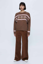 Load image into Gallery viewer, Wild Pony Pink &amp; Brown Oversized Alpine Knit Jumper
