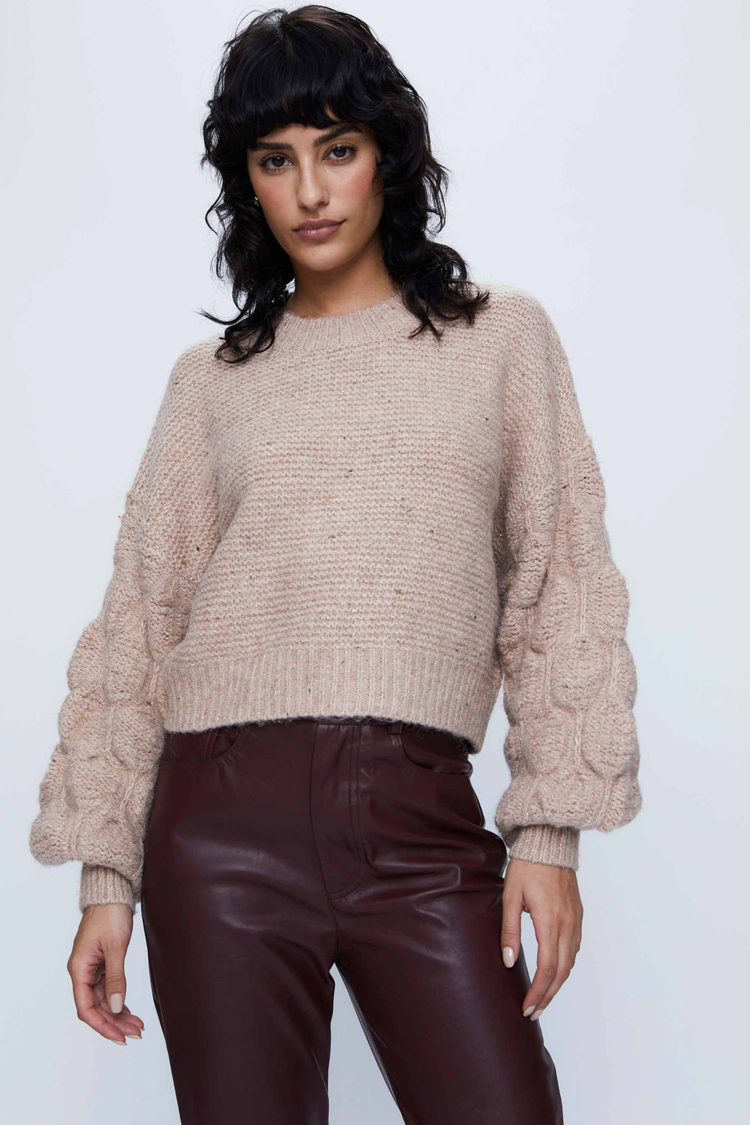 Wild Pony Salmon Pink Bubble Sleeve Jumper