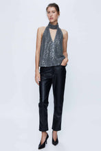 Load image into Gallery viewer, Wild Pony Silver Halter-Neck Top
