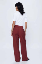 Load image into Gallery viewer, Wild Pony Burgundy Pin-Stripe Wide Leg Trousers
