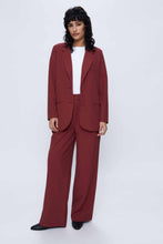 Load image into Gallery viewer, Wild Pony Burgundy Pin-Stripe Wide Leg Trousers
