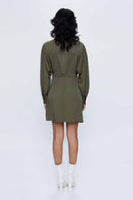 Load image into Gallery viewer, Wild Pony Military Green Mini Shirt Dress
