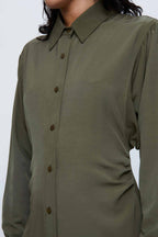 Wild Pony Military Green Mini Shirt Dress