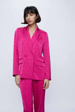 Load image into Gallery viewer, Wild Pony Cerise Pink Damask Blazer
