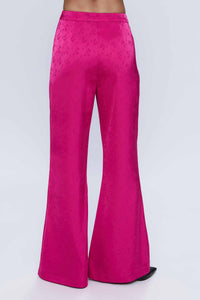 Wild Pony Cerise Pink Damask Palazzo Trousers