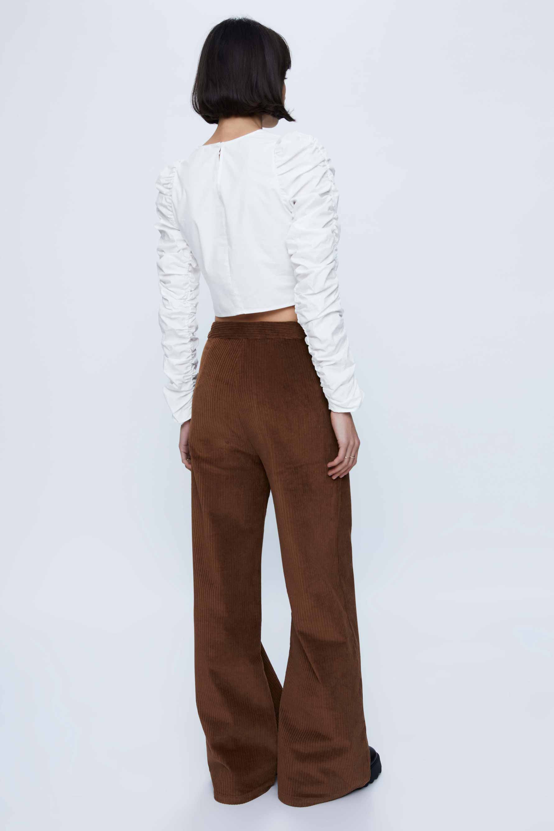 Wild Pony White Ruche Crop Top