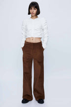 Wild Pony White Ruche Crop Top
