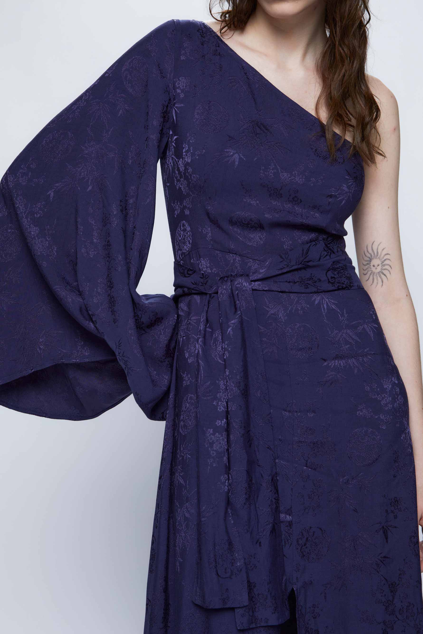 Wild Pony Navy Asymmetrical Long Dress
