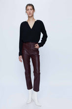 Load image into Gallery viewer, Wild Pony Black Viscose Long Sleeve V-Neck Blouse
