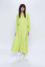Load image into Gallery viewer, Wild Pony Lime Yellow Midi Shirt Dress
