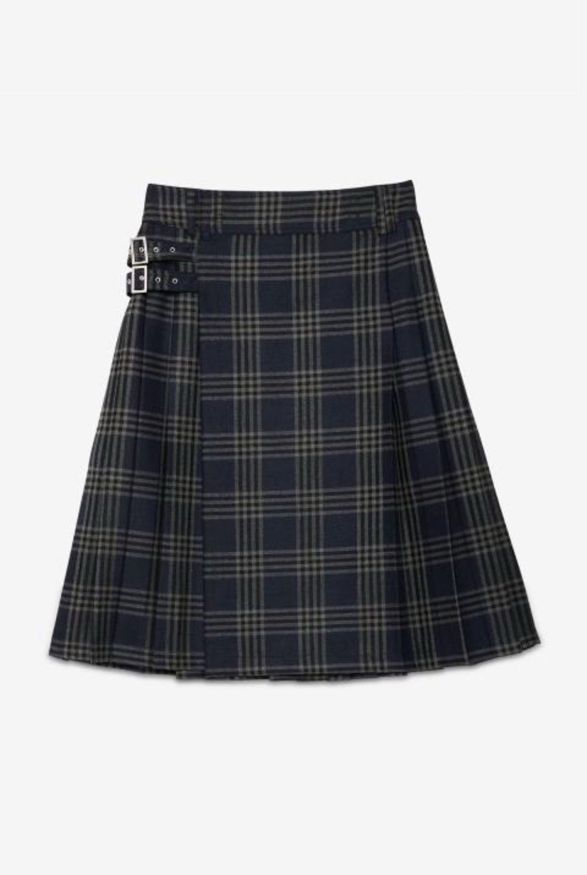 Ottod’Ame Navy & Grey Tartan Skirt