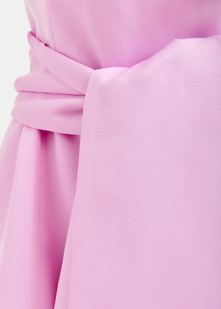 Essentiel Antwerp Candy Pink Growgrain Strapless Dress with Wrap Belt