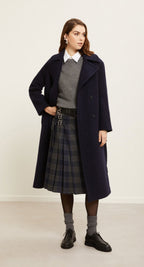 Ottod’Ame Navy & Grey Tartan Skirt